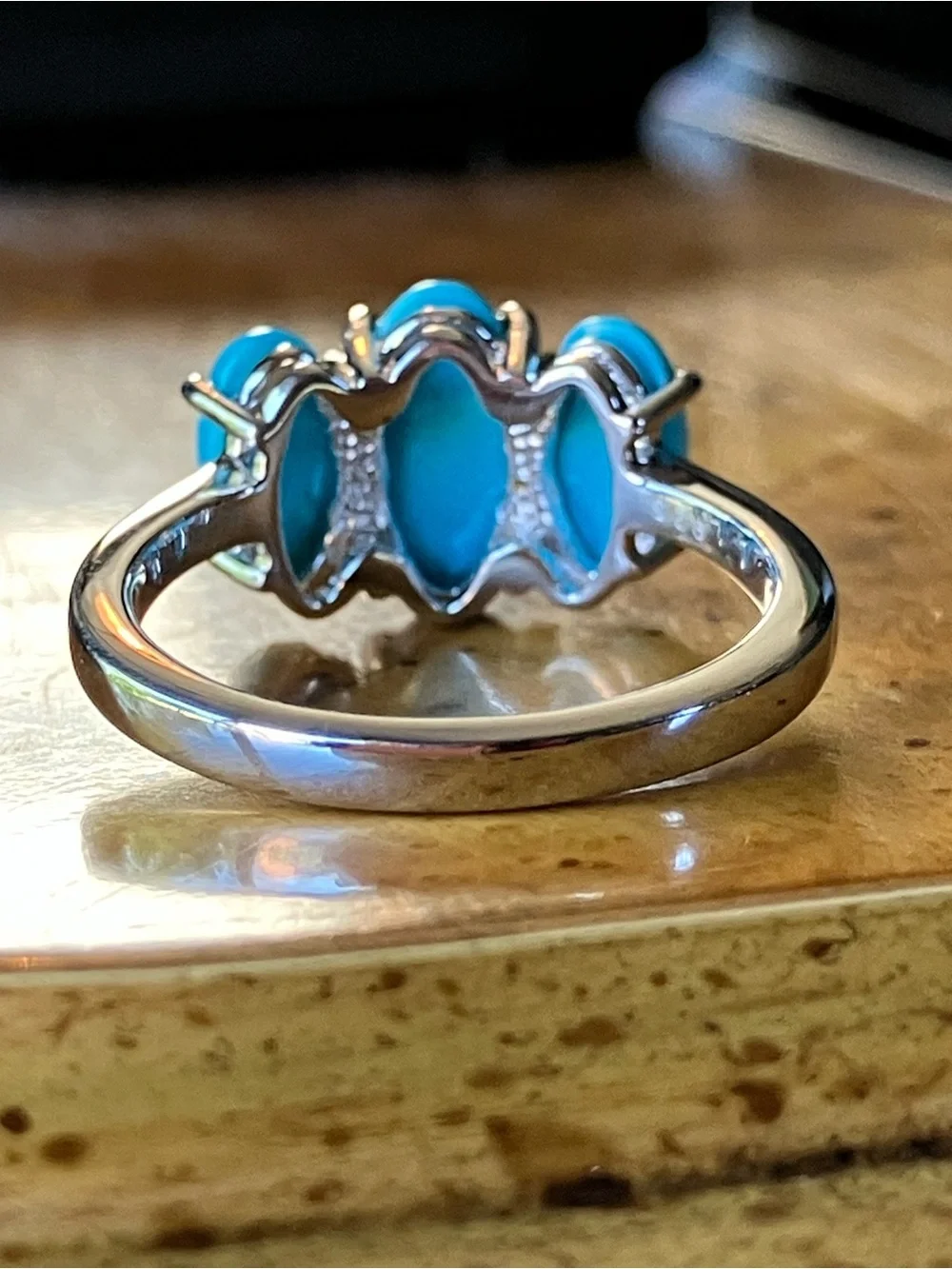 Sleeping Beauty Turquoise Sterling Silver Ring Size 6